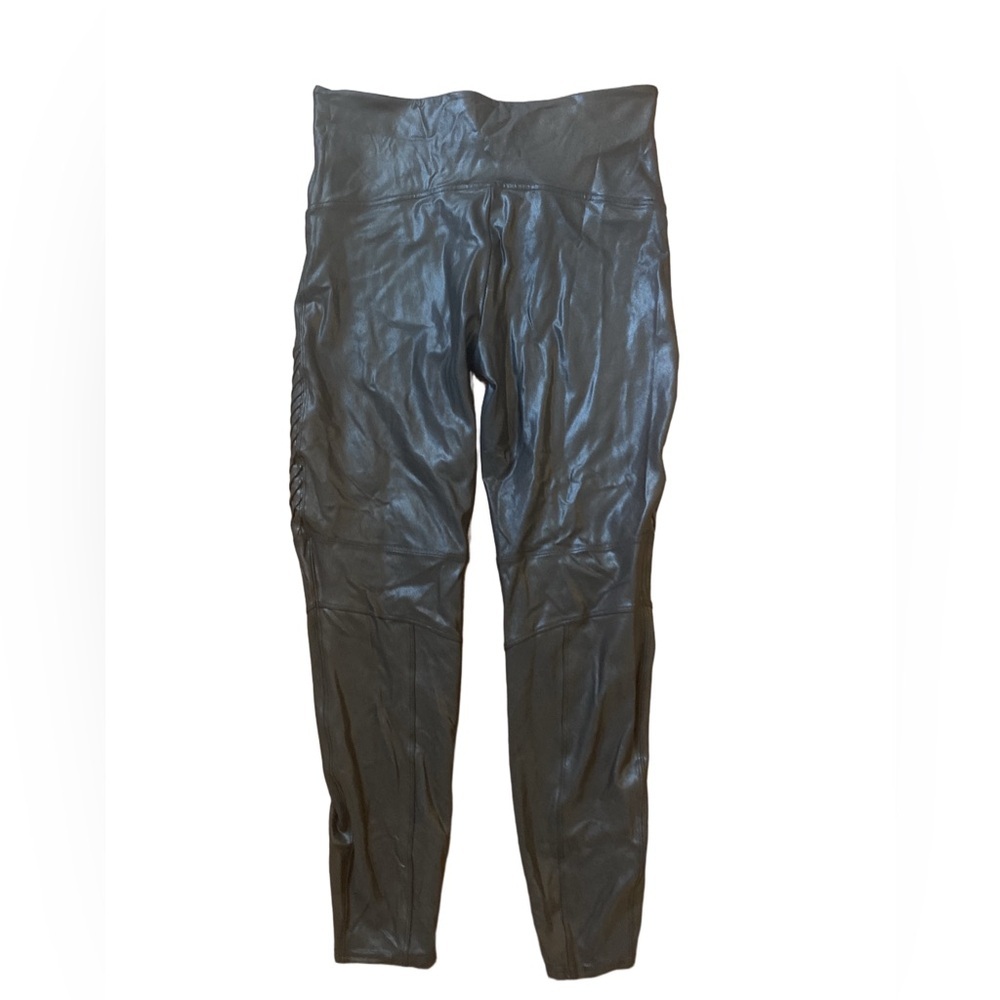SPANX Faux Leather Moto Leggings Women’s Size 2X Black High Rise Shaping Pants - Picture 5 of 8